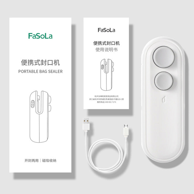 Fasola Portable Bag Sealer 400mAh 16W USB Rechargeable