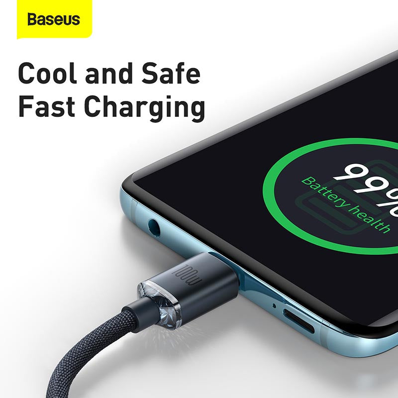 Baseus Crystal Shine Fast Charging C to C 100W 2m Black