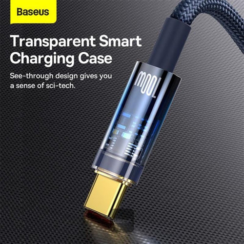 Baseus Explorer Auto Off Fast Charging USB to C 100W 1M Blue