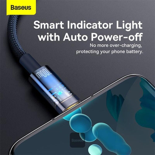 Baseus Explorer Auto Off Fast Charging USB to C 100W 1M Blue