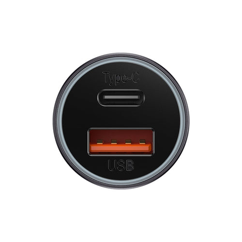 Baseus 60W Dual Port Fast Charging Car Charger U+C D.Grey