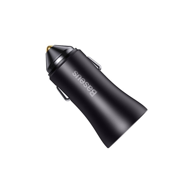 Baseus 60W Dual Port Fast Charging Car Charger U+C D.Grey