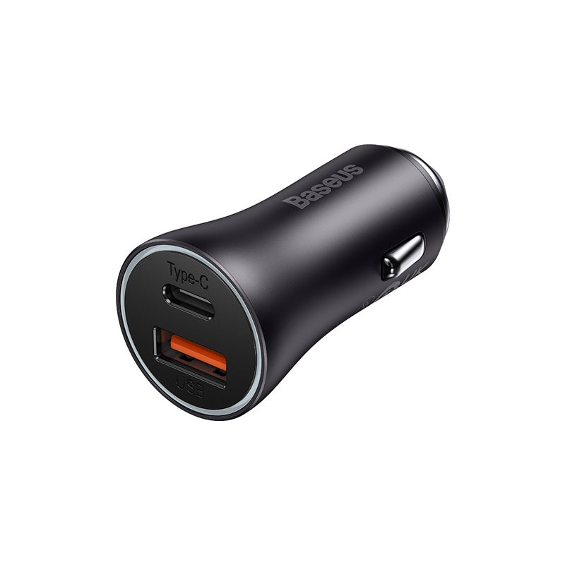 Baseus 60W Dual Port Fast Charging Car Charger U+C D.Grey