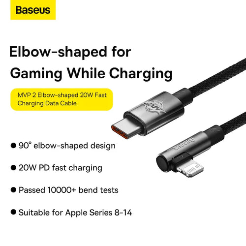 Baseus MVP 2 Elbow-shaped Fast Charging C to C 100W 1m Blk+Blue