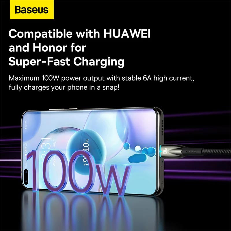 Baseus Glimmer Series Fast Charging USB to C 100W 1m Black