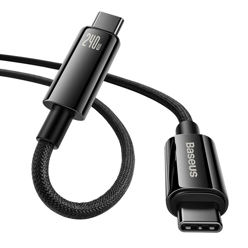 Baseus Tungsten Gold Fast Charging Data Cable Type-C to Type-C 240W 1m Black
