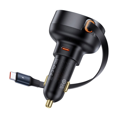 Baseus Enjoyment Pro C+C Retractable cable 60W Car Charger