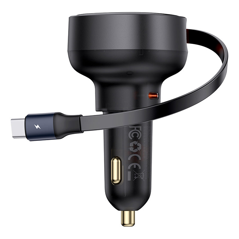 Baseus Enjoyment Pro C+C Retractable cable 60W Car Charger