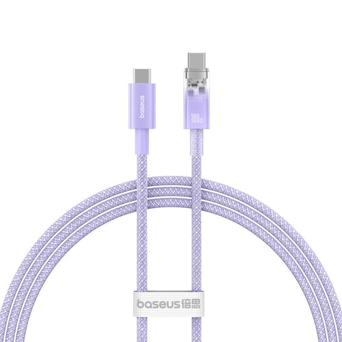 Baseus Explorer Series Fast Charging Cable with Smart Temperature Control USB to Type-C 100W 1m Nebula Purple