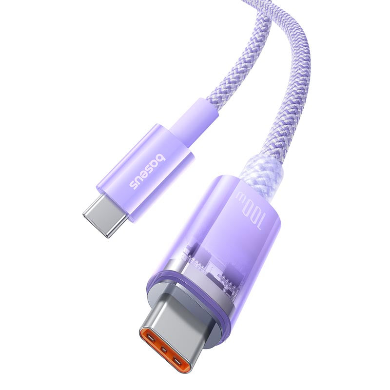 Baseus Explorer Series Fast Charging Cable with Smart Temperature Control USB to Type-C 100W 1m Nebula Purple