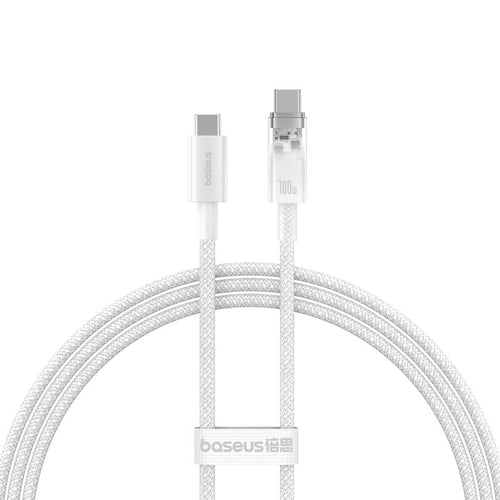 Baseus Explorer Series Fast Charging Cable with Smart Temperature Control Type-C to Type-C 100W 1m Stellar White