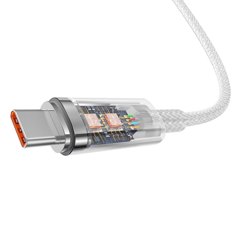 Baseus Explorer Series Fast Charging Cable with Smart Temperature Control Type-C to Type-C 100W 1m Stellar White