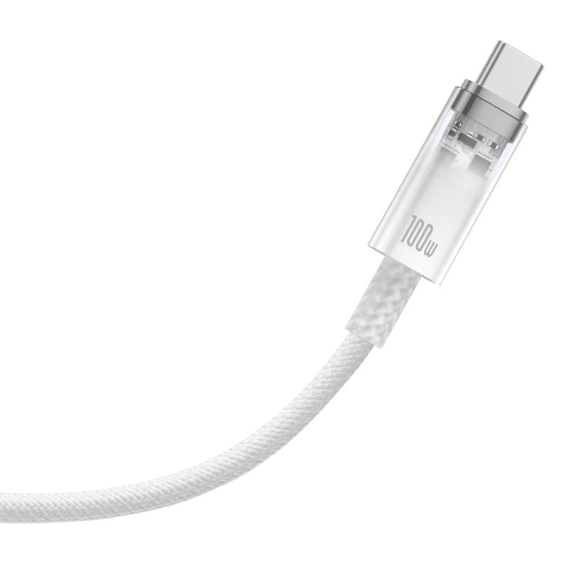 Baseus Explorer Series Fast Charging Cable with Smart Temperature Control Type-C to Type-C 100W 1m Stellar White