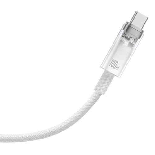 Baseus Explorer Series Fast Charging Cable with Smart Temperature Control Type-C to Type-C 100W 1m Stellar White