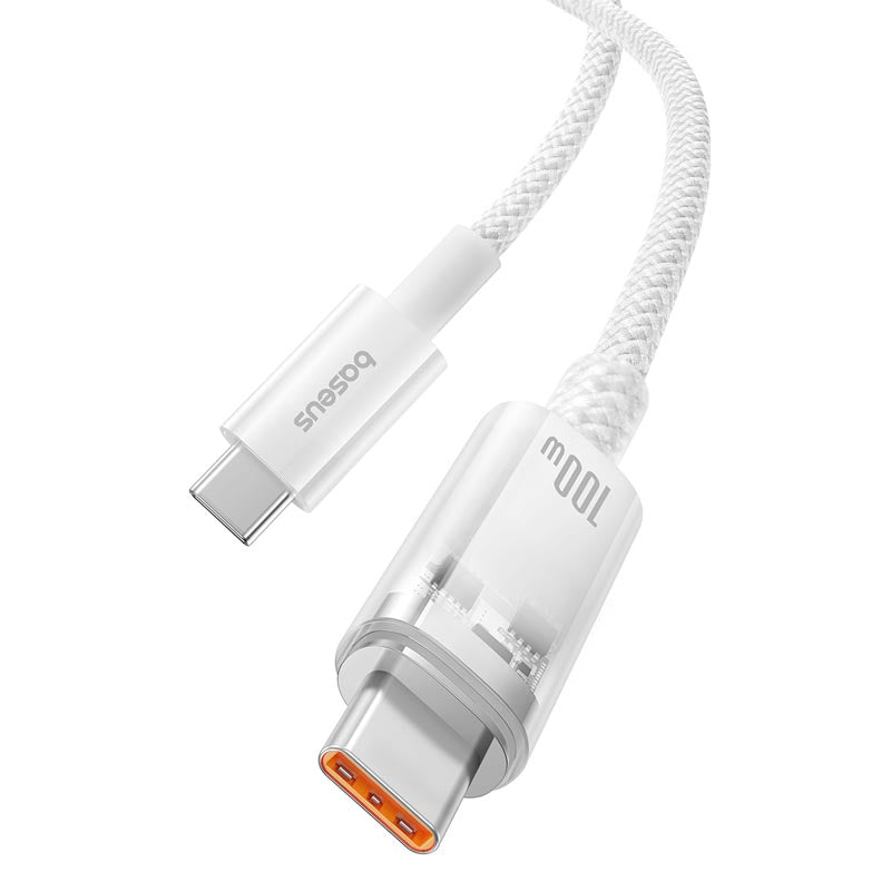 Baseus Explorer Series Fast Charging Cable with Smart Temperature Control Type-C to Type-C 100W 1m Stellar White