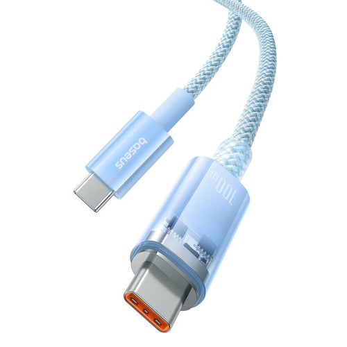 Baseus Explorer Series Fast Charging Cable with Smart Temperature Control Type-C to Type-C 100W 1m Galaxy Blue