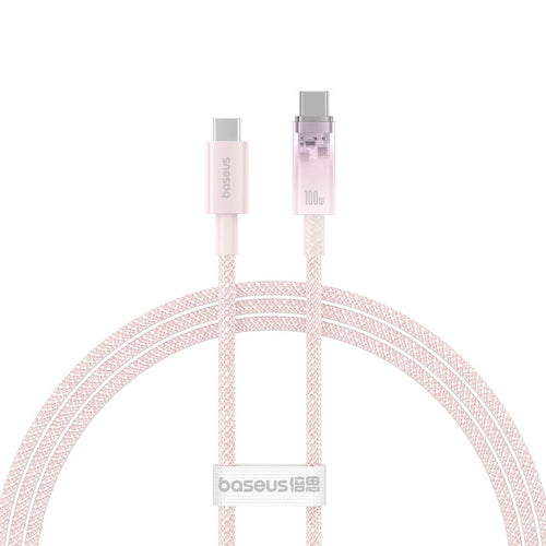 Baseus Explorer Series Fast Charging Cable with Smart Temperature Control Type-C to Type-C 100W 1m Baby Pink