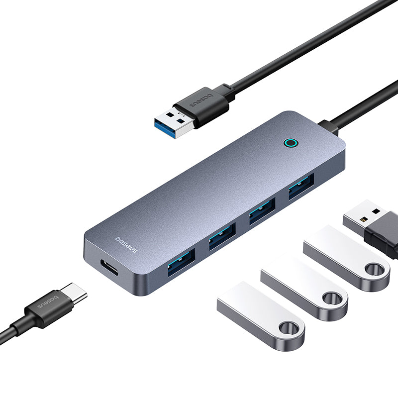 Baseus UltraJoy 4-Port Hub (A-4*USB3.0-C 5V) 15cm S.Grey