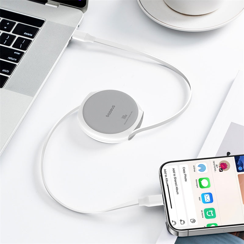 Baseus Pathfinder Series Free2Draw Fast Charging Data Cable Type-C to Type-C 100W 1m Moon White