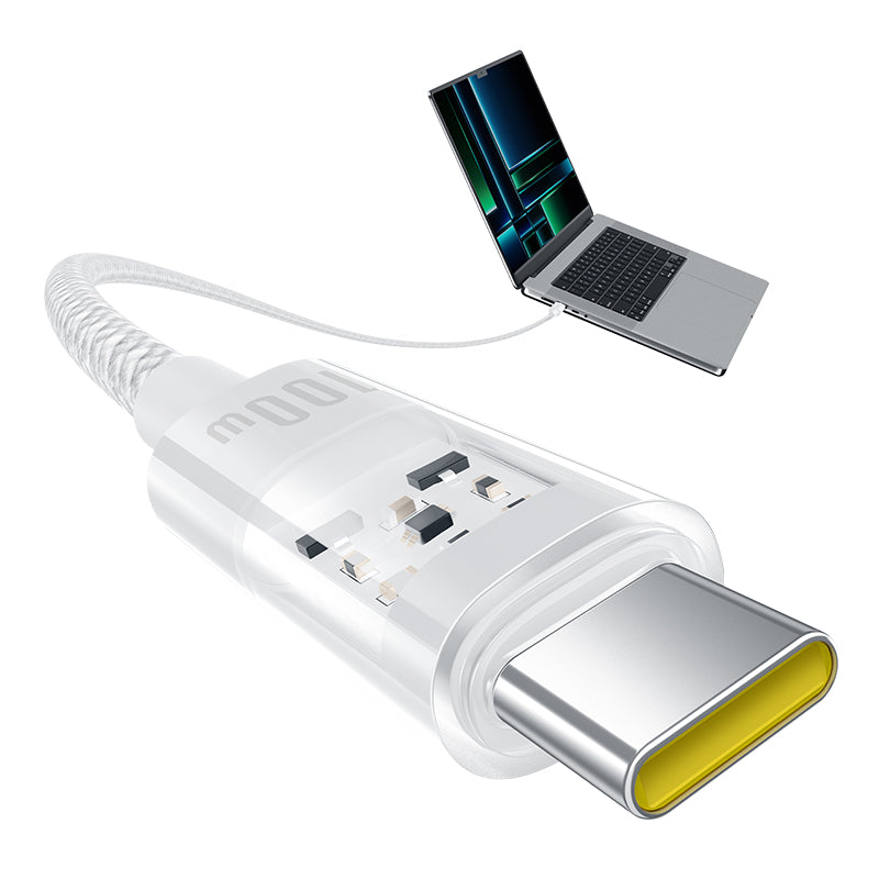 Baseus Gem Fast-Charging Data Cable C to C 100W 1m, White