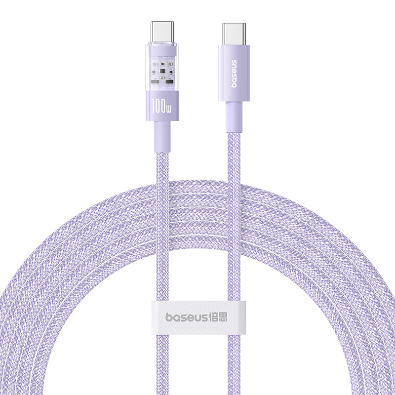 Baseus Gem Fast-Charging Data Cable C to C 100W 1m, Purple