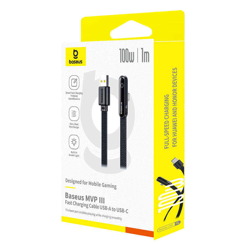 Baseus MVP 3 Fast Charging Cable USB-A to USB-C 100W 1M - Cosmic Black