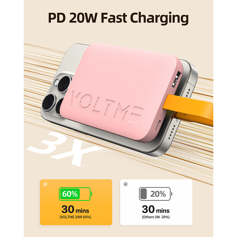 Voltme Hypercore Sling 10000mAh Li-Polymer Power Bank (Pink)