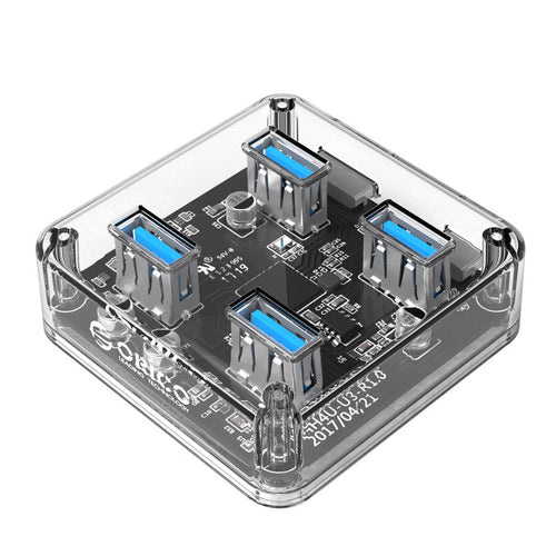 Orico MH4U-U3-10-CR-BP Transparent 4 ports USB 3.0 HUB