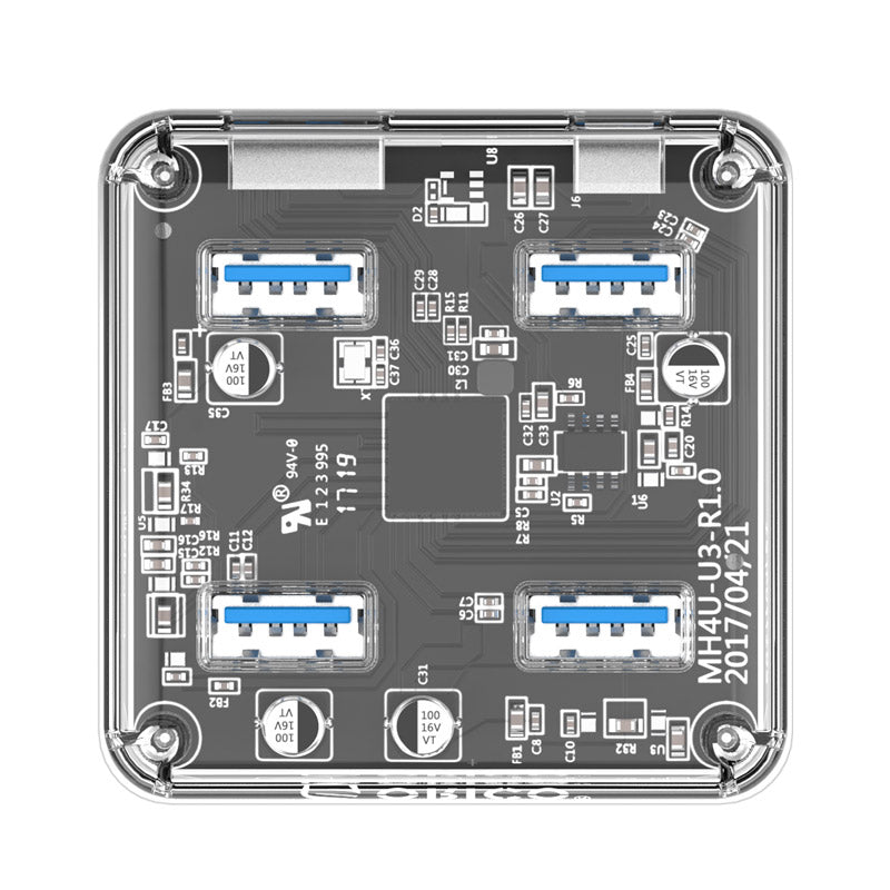 Orico MH4U-U3-10-CR-BP Transparent 4 ports USB 3.0 HUB