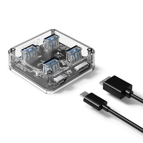 Orico MH4U-U3-10-CR-BP Transparent 4 ports USB 3.0 HUB