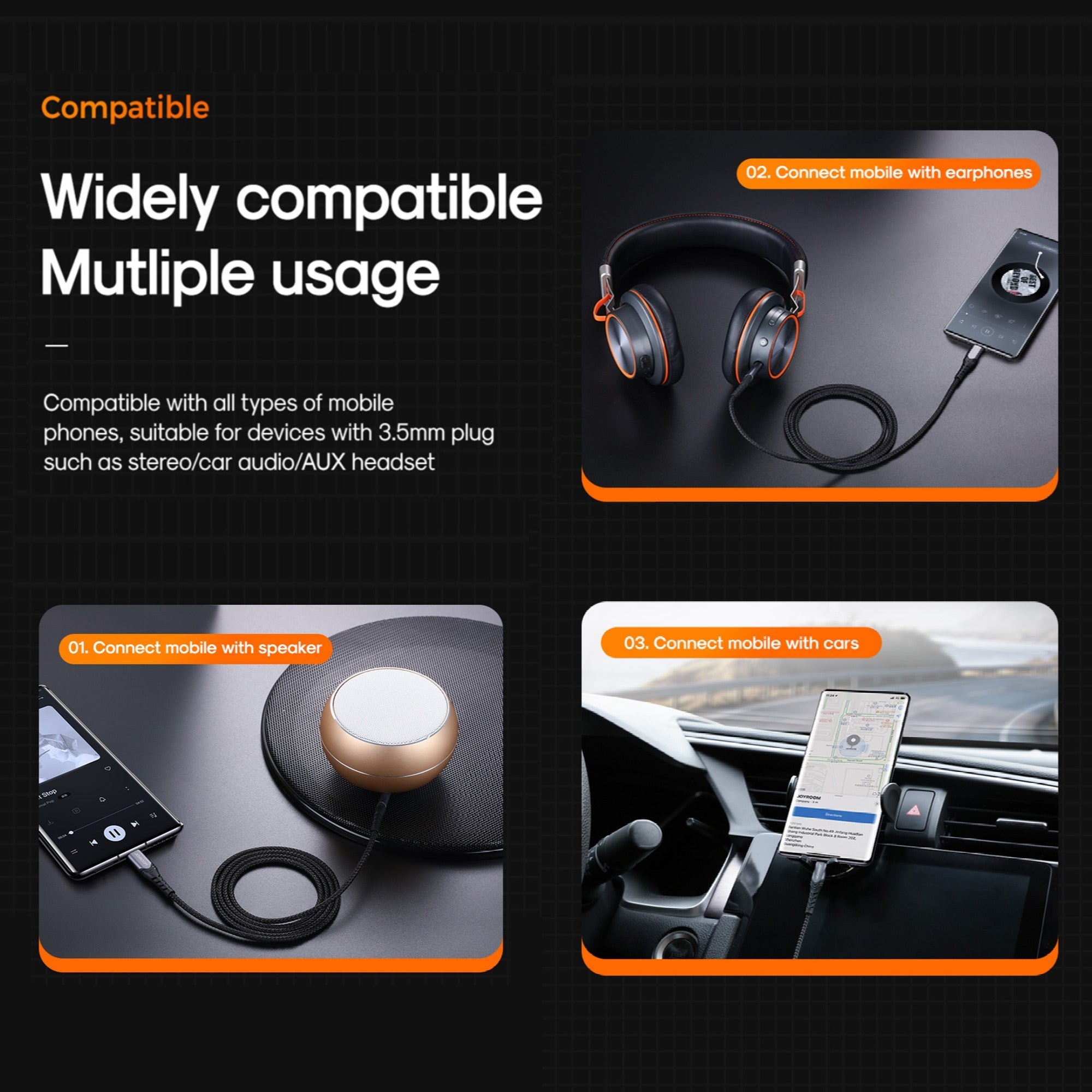 Joyroom A03 Type C to 3.5mm Audio Cable (1M)