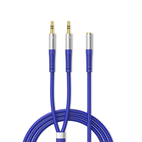 ORICO AX1-10-OR-BP 3.5mm Headset 2-in-1 Audio Cable 1M (Blue)