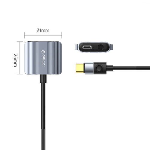 Orico AXCP-02-BK-BP Type-C to 3.5mm Headphone + Charge Adapter
