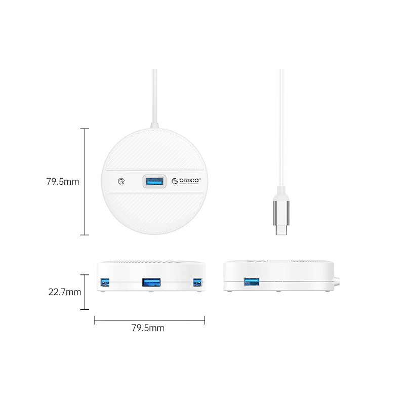Orico YS1-C2-10-WH-BP 4-Port USB Hub 1m (White)