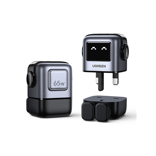 Ugreen CD361 Nexode RG 65W PD GaN Fast Charger (2C1A) - Black