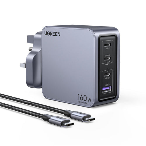 Ugreen Nexode Pro X763 160W PD Fast GaN Charger (3C1A) with 100 USB-C to USB-C Cable