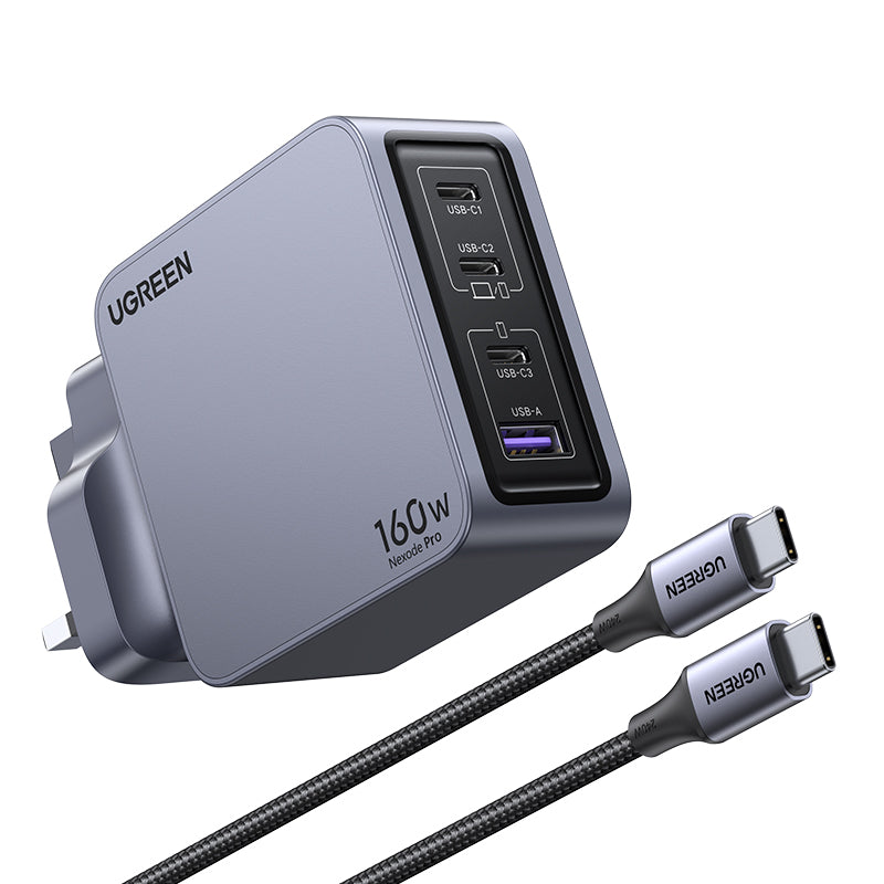 Ugreen Nexode Pro X763 160W PD Fast GaN Charger (3C1A) with 100 USB-C to USB-C Cable