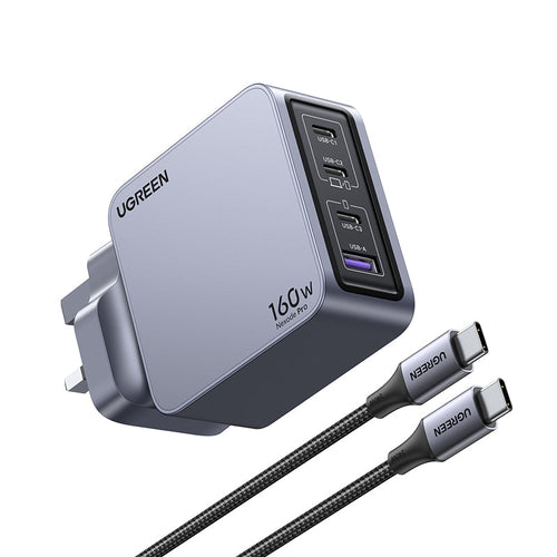 Ugreen Nexode Pro X763 160W PD Fast GaN Charger (3C1A) with 100 USB-C to USB-C Cable