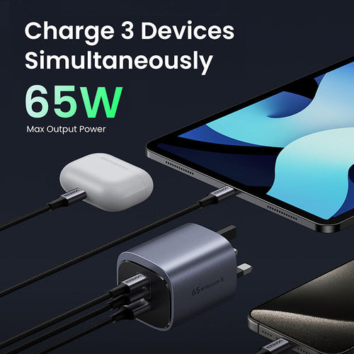 Ugreen Nexode S X553 45225 65W GaN Foldable Fast Charger (2C1A)