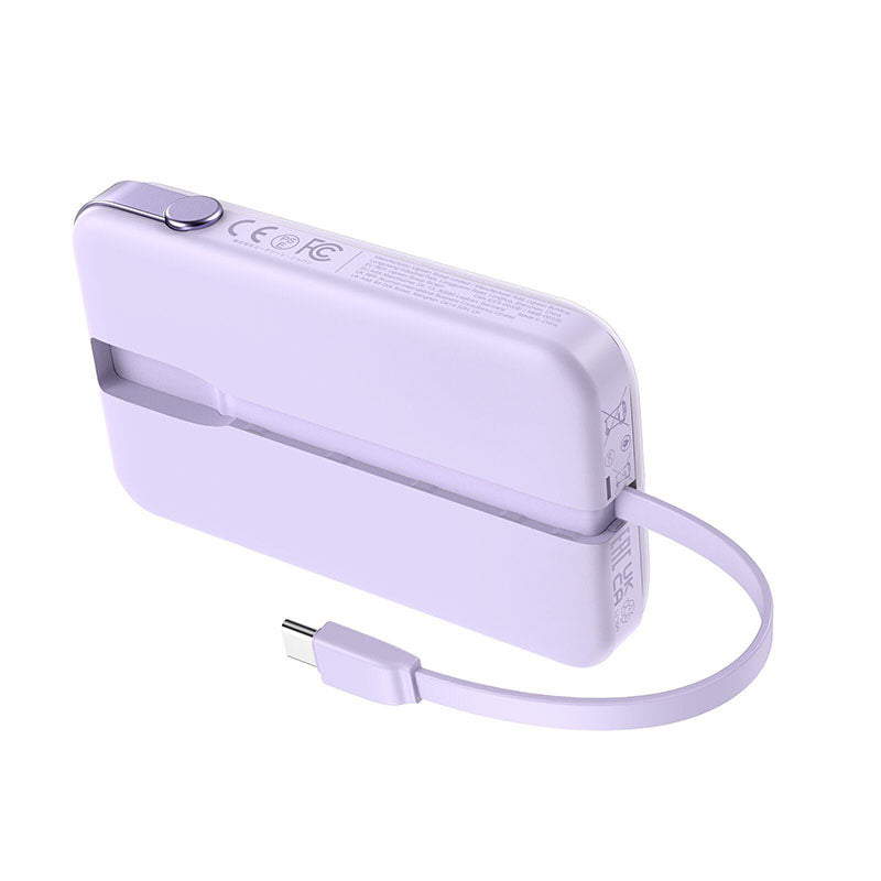 Ugreen PB511 10000mAh 30W PD Power Bank with Built-in USB-C to USB-C Cable (Purple)