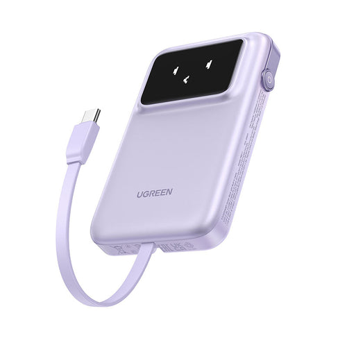 Ugreen PB511 10000mAh 30W PD Power Bank with Built-in USB-C to USB-C Cable (Purple)
