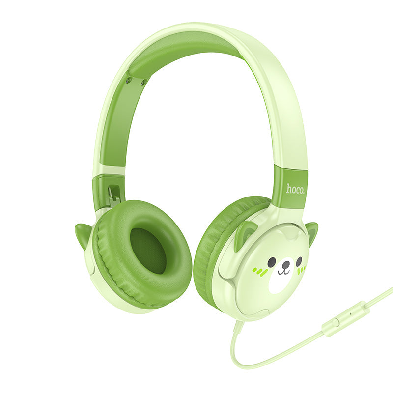 Hoco W61 Voice Wired Headphones for Children (Emerald Green)