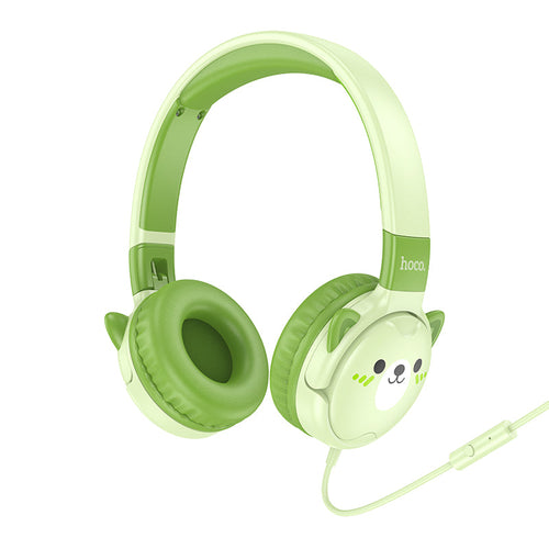Hoco W61 Voice Wired Headphones for Children (Emerald Green)