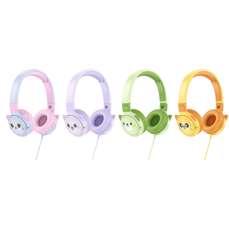 Hoco W61 Voice Wired Headphones for Children (Emerald Green)