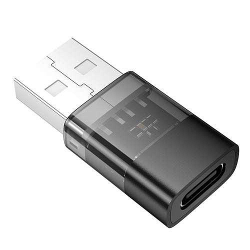 Hoco UA36C USB-A to USB-C USB2.0 Transparent Adapter (Black)
