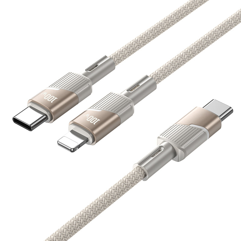 Hoco U139 USB-C to C+C 100W Fast Charging Data Cable (Gold)
