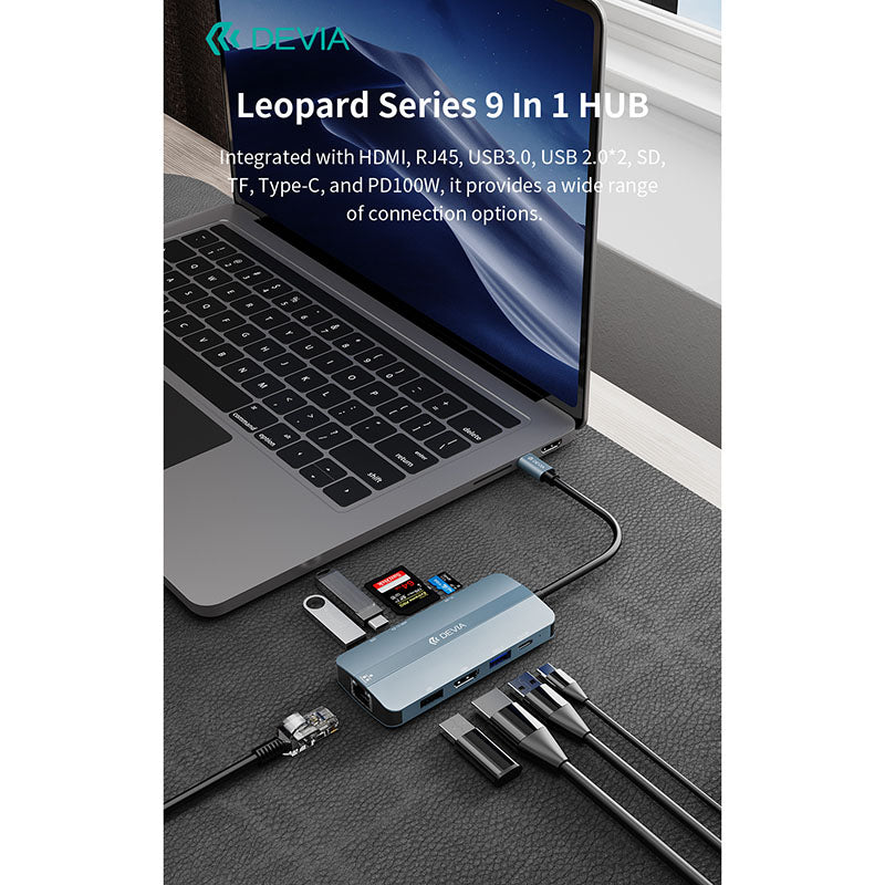 Devia Leopard Series EC704 9-In-1 Type-C Hub
