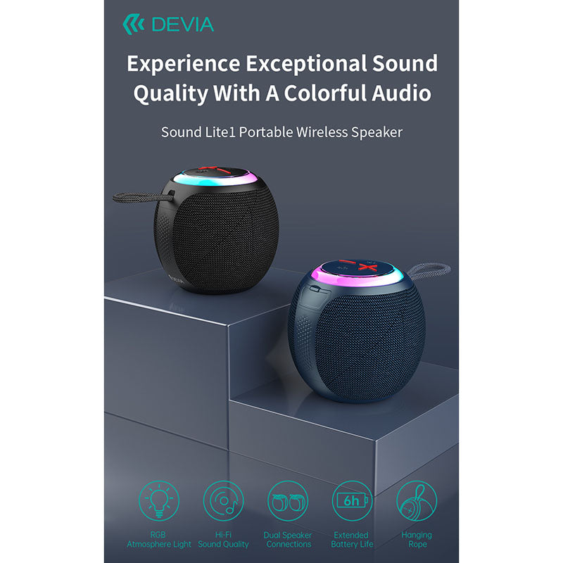 Devia EM505 Sound Lite1 Portable BT Speaker (Blue)