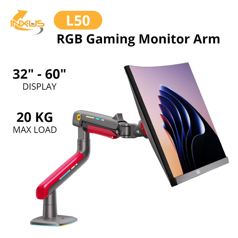 Northbayou L50 Gaming Monitor Arm Red with RGB
