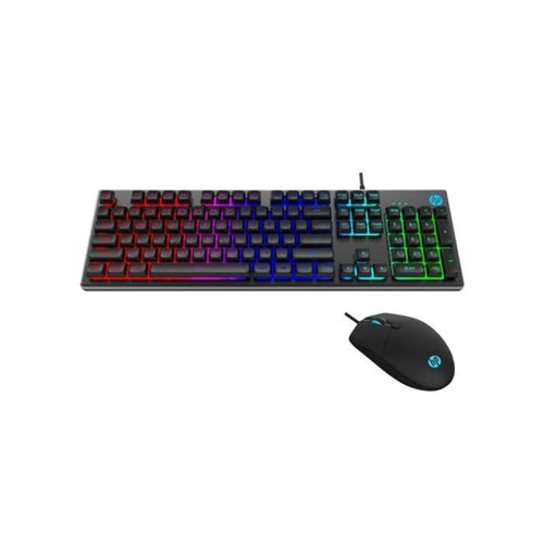 HP KM300F Wired Keyboard & Mouse Combo (Gun + Black)